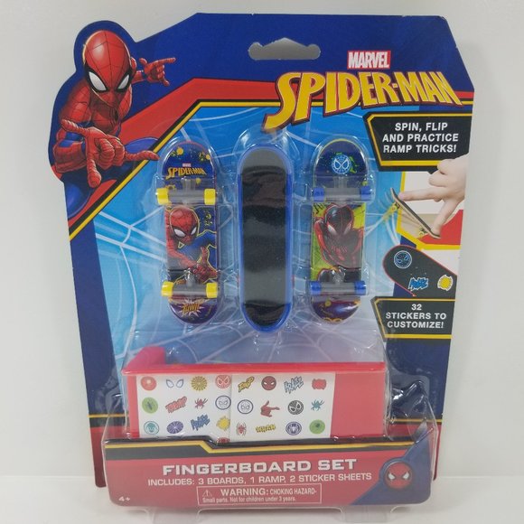 Marvel Spider-Man Fingerboard Set - 3 Pack and 32 Stickers - Picture 1 of 5